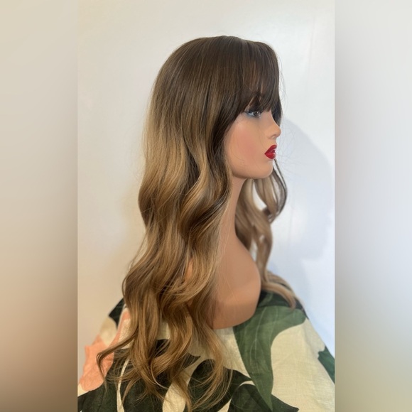 OMBRE WIG with Bangs - Realistic look Classic wig cap One Size - Picture 2 of 6